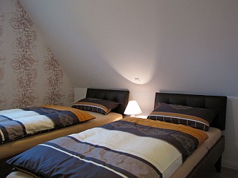 Ein Schlafzimmer im Dachgeschoss